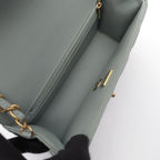 Chanel Shoulder Bag Mini Quilted Blue Gray Lambskin Chain — view 3