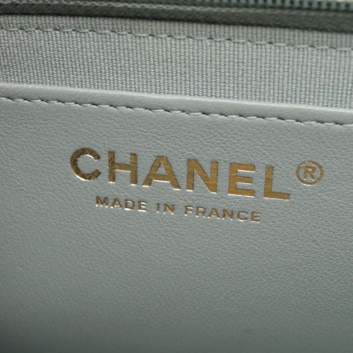Chanel Shoulder Bag Mini Quilted Blue Gray Lambskin Chain — view 4