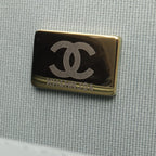 Chanel Shoulder Bag Mini Quilted Blue Gray Lambskin Chain — view 5
