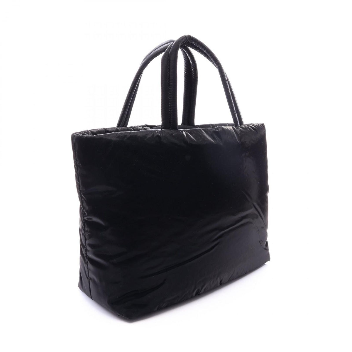 Saint Laurent Paris Tote Bag Wide Puffer Black Nylon — view 2
