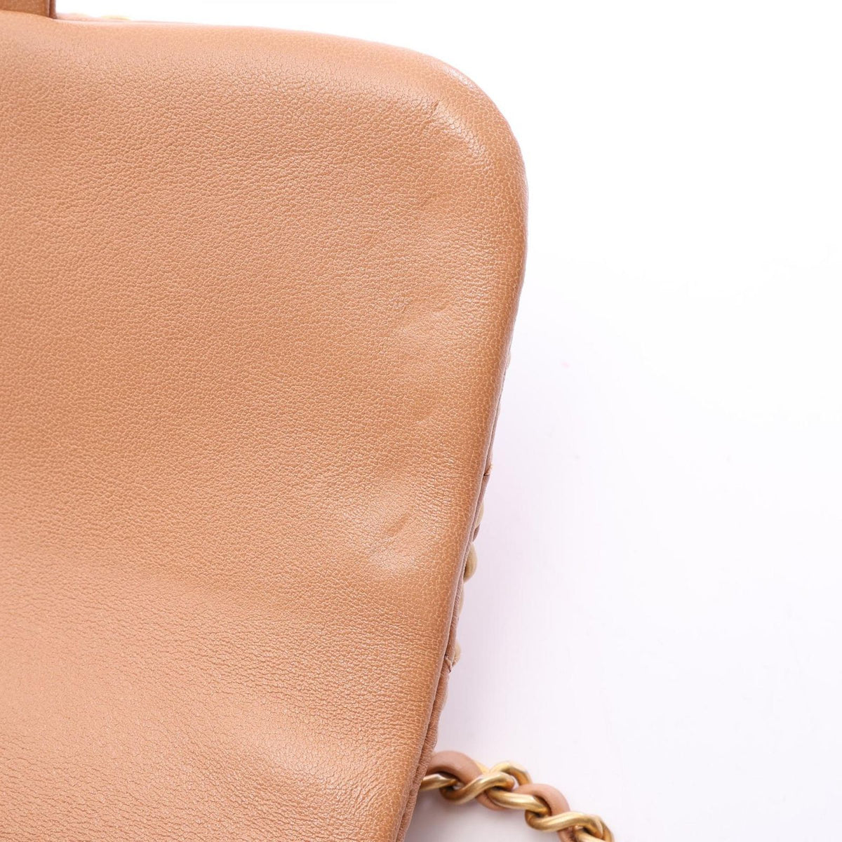 Chanel Shoulder Bag Quilted 2-Way Camel Lambskin Chain Around Flap — view 7