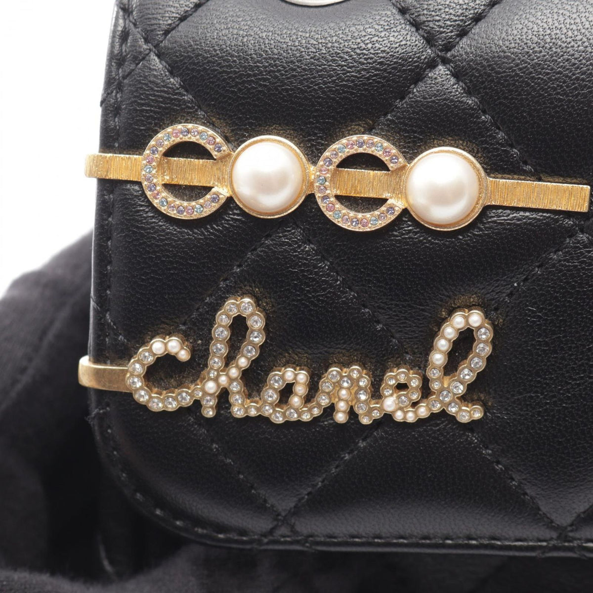 Chanel Shoulder Bag Quilted Clip Coco Black Lambskin Mini Chain — view 8