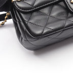 Chanel Shoulder Bag Quilted Clip Coco Black Lambskin Mini Chain — view 6
