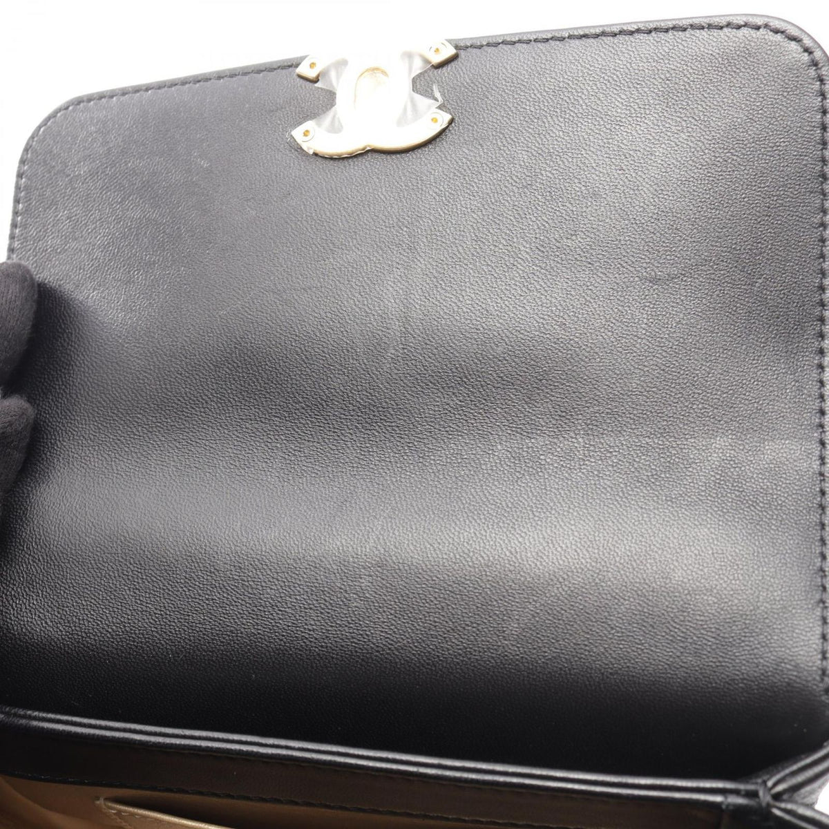 Chanel Shoulder Bag Quilted Mini Flap 2-Way Black Lambskin Small Chain — view 7