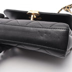 Chanel Shoulder Bag Quilted Mini Flap 2-Way Black Lambskin Small Chain — view 6