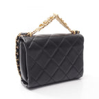 Chanel Shoulder Bag Quilted Mini Flap 2-Way Black Lambskin Small Chain — view 2