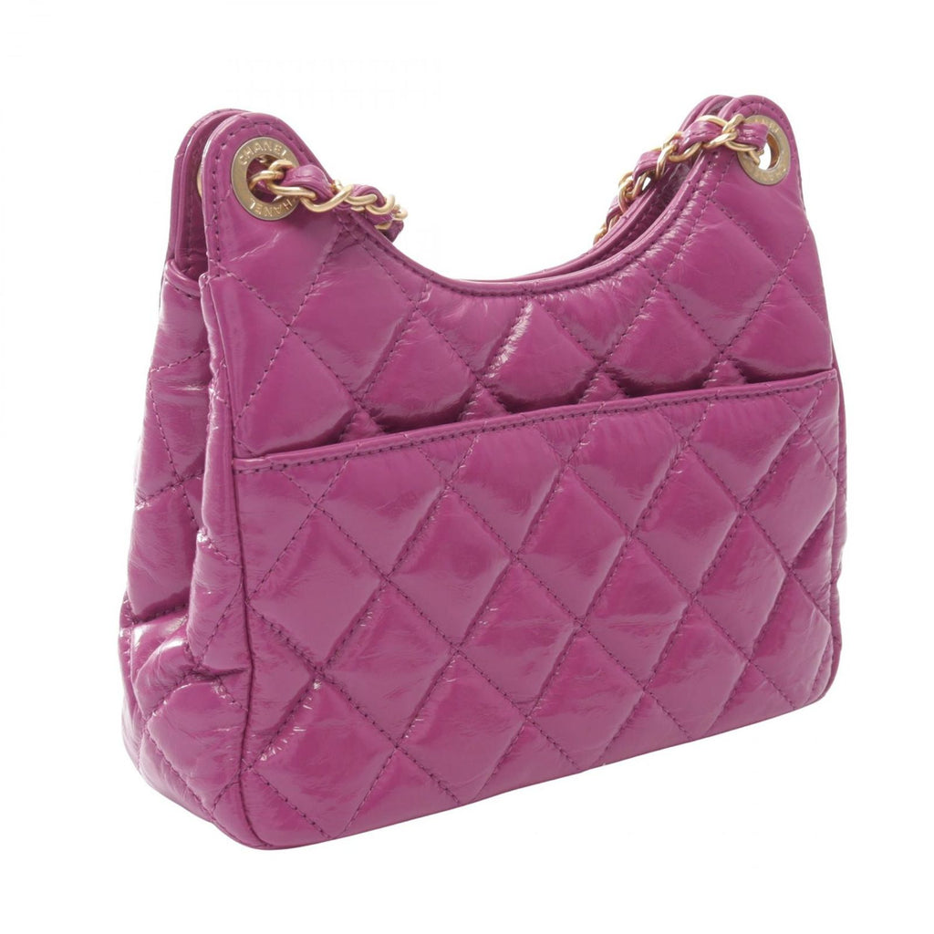 Chanel Shoulder Bag Quilted Small Hobo Purple Leather Chain — view 2