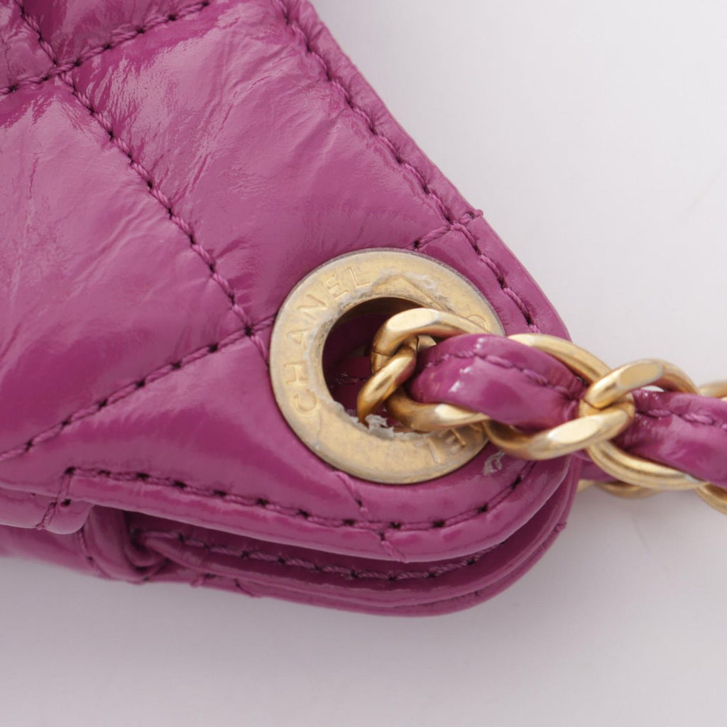 Chanel Shoulder Bag Quilted Small Hobo Purple Leather Chain — view 7