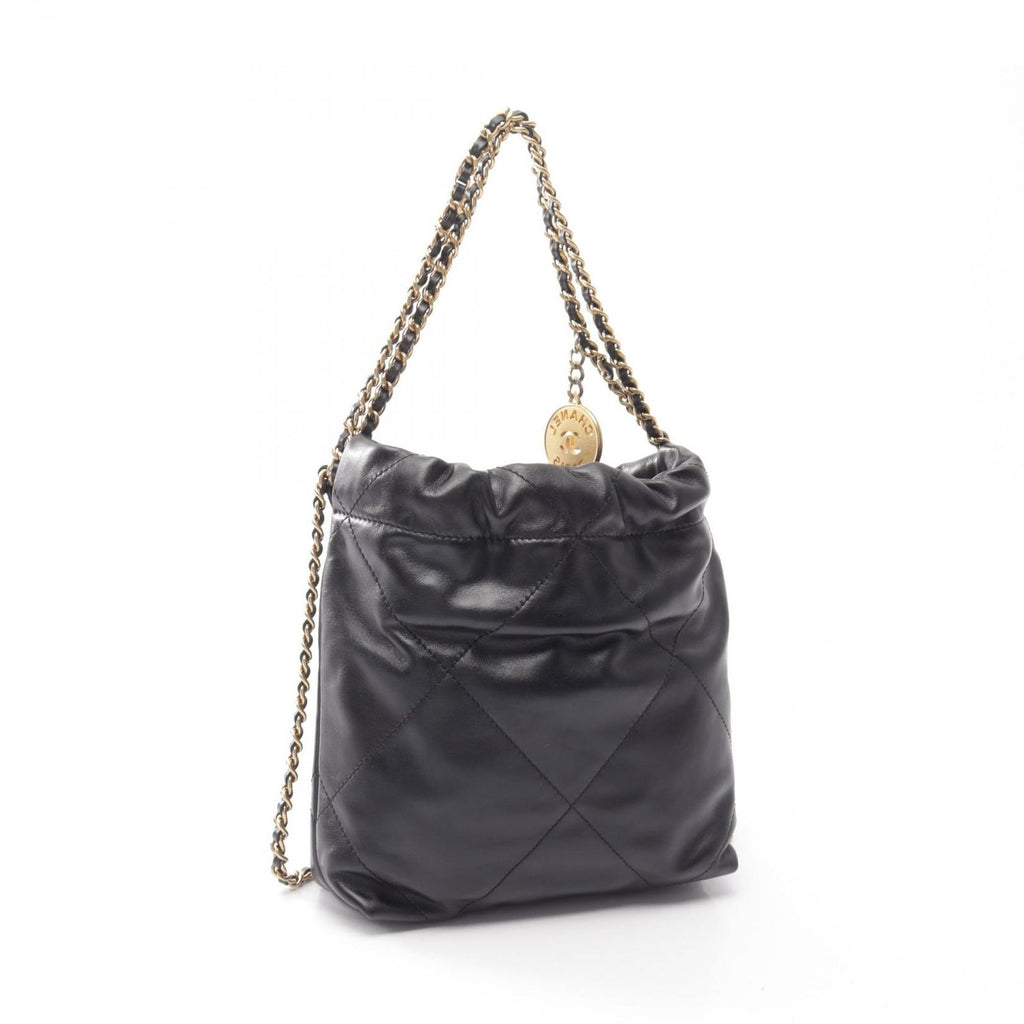 Chanel Shoulder Bag Chanel 22 Mini Black Leather Chanel 22 Quilted Chain — view 2