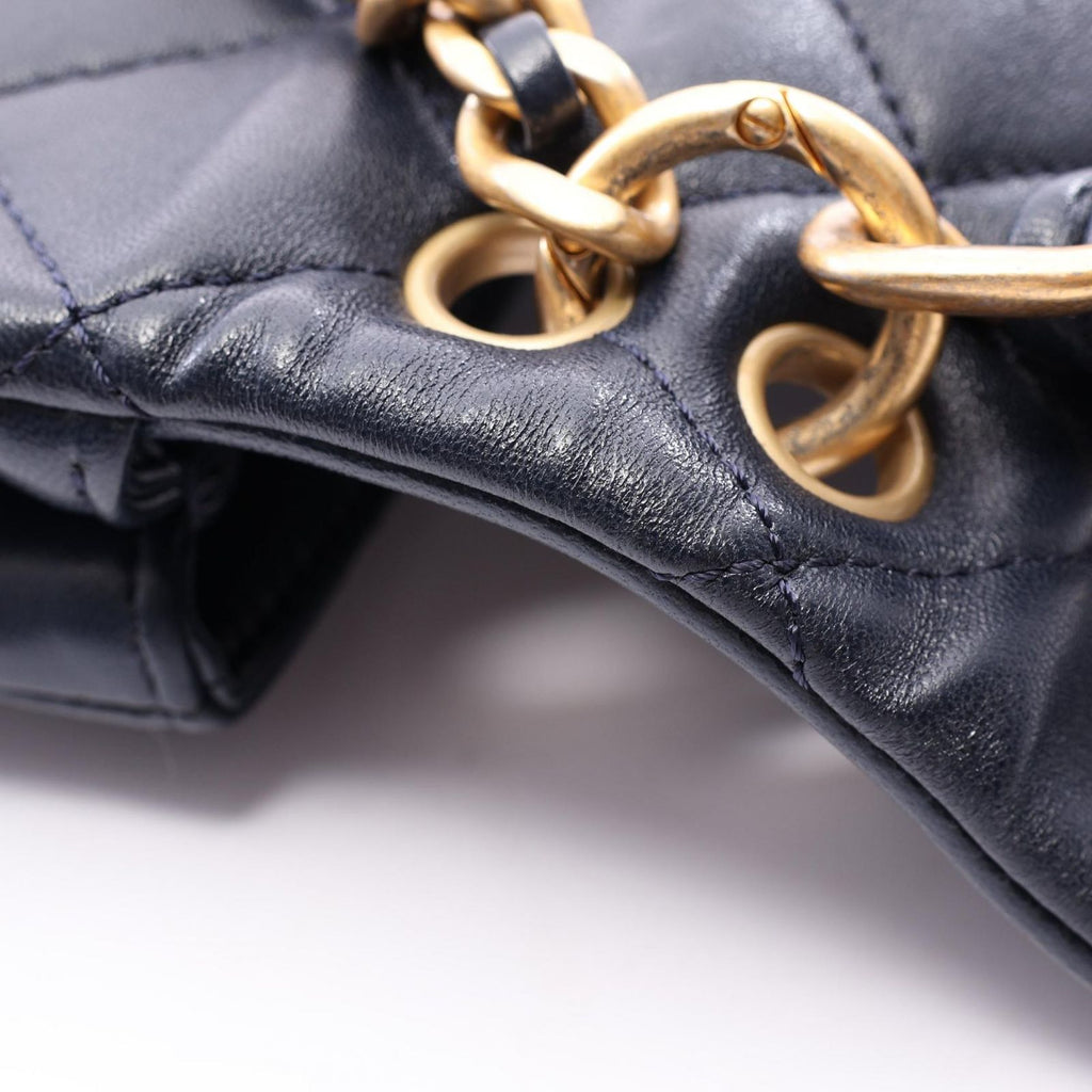 Chanel Shoulder Bag Quilted 2-Way Navy Lambskin Small Flap Chain — view 7