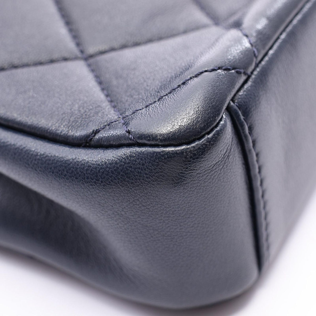 Chanel Shoulder Bag Quilted 2-Way Navy Lambskin Small Flap Chain — view 6
