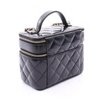 Chanel Shoulder Bag Quilted Vanity 2-Way Black Chain — view 2