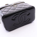 Chanel Shoulder Bag Quilted Vanity 2-Way Black Chain — view 7