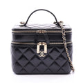 Chanel Shoulder Bag Quilted Vanity 2-Way Black Chain