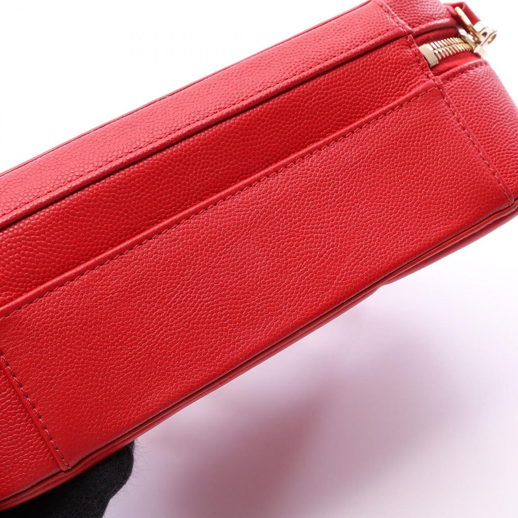 Chanel Shoulder Bag CC Filigree Vanity 2-Way Red Caviar Leather CC Quilted Chain — view 8