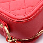 Chanel Shoulder Bag CC Filigree Vanity 2-Way Red Caviar Leather CC Quilted Chain — view 7