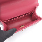 Chanel Shoulder Bag Quilted Small Flap Pink Lambskin Chain — view 3