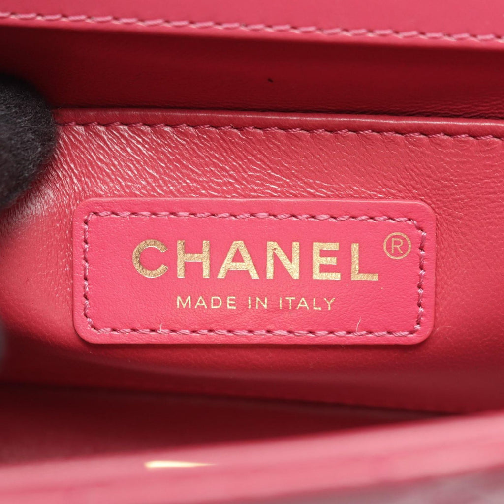 Chanel Shoulder Bag Quilted Small Flap Pink Lambskin Chain — view 4