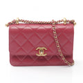 Chanel Shoulder Bag Quilted Small Flap Pink Lambskin Chain