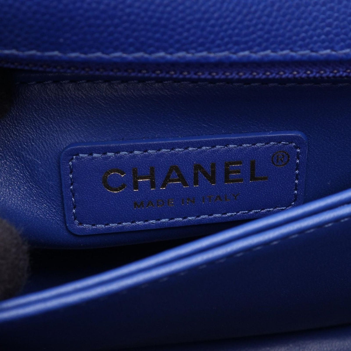 Chanel Handbag Coco Handle Flap Quilted 2-Way Blue Caviar Leather Chain — view 4