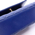 Chanel Handbag Coco Handle Flap Quilted 2-Way Blue Caviar Leather Chain — view 7