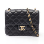 Chanel Shoulder Bag Quilted Black Lambskin Small Flap Chain