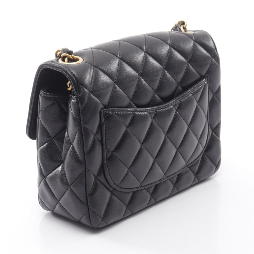 Chanel Shoulder Bag Quilted Black Lambskin Small Flap Chain — view 2