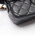 Chanel Shoulder Bag Quilted Black Lambskin Small Flap Chain — view 8