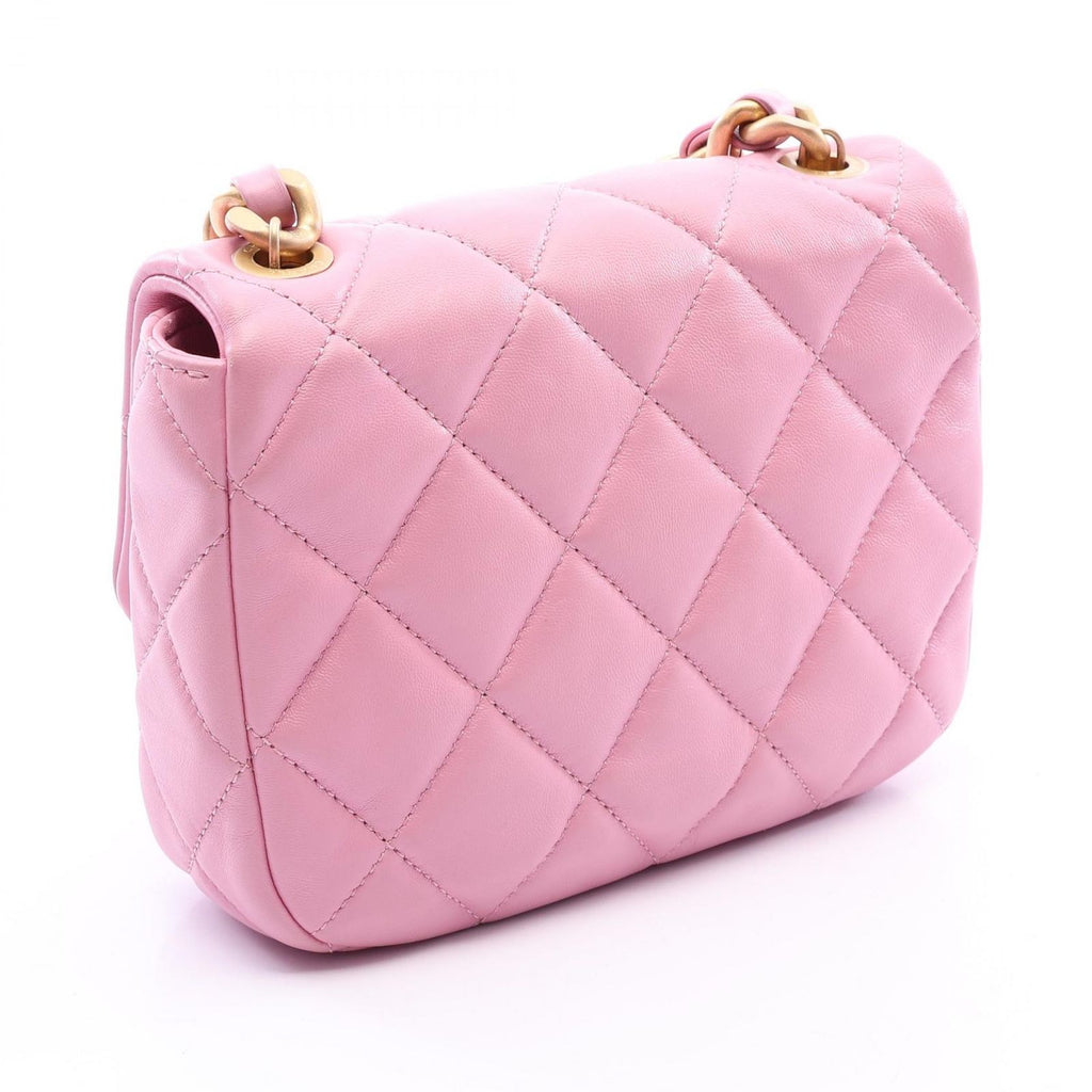 Chanel Shoulder Bag Quilted Pink Lambskin Small Flap Chain — view 2