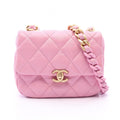 Chanel Shoulder Bag Quilted Pink Lambskin Small Flap Chain