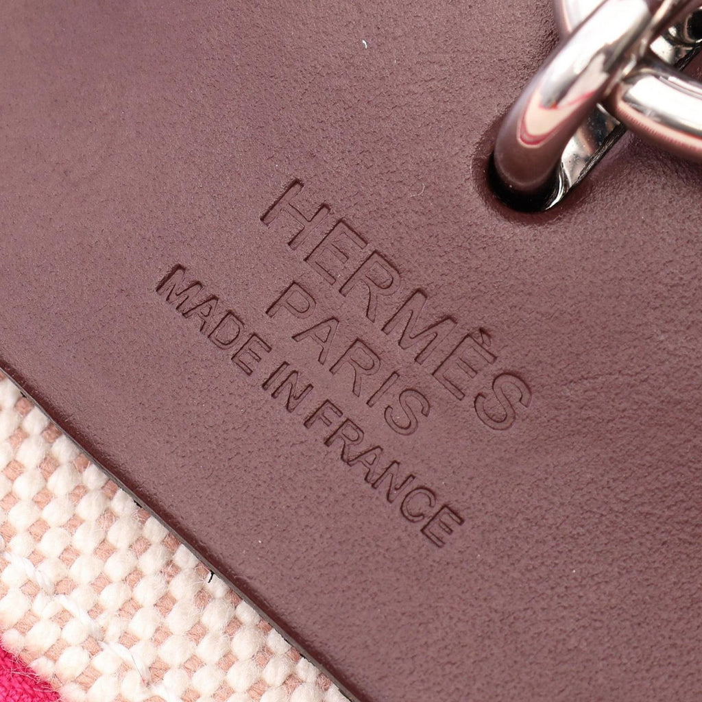 Hermes Handbag Herbag Zip PM 2-Way Rose Shocking Rouge Ash Canvas Leather — view 4