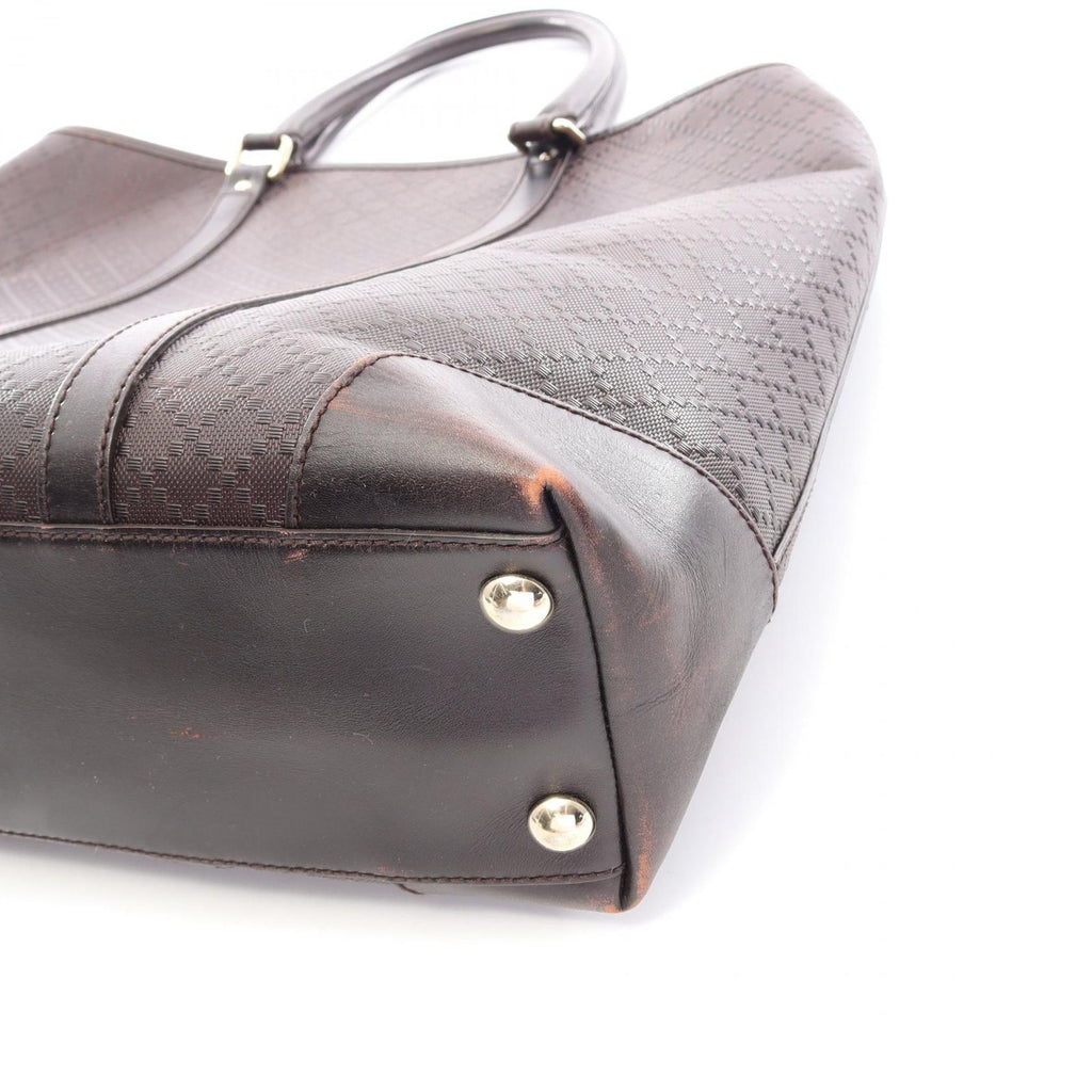 Gucci Tote Bag Diamante Dark Brown Leather — view 8
