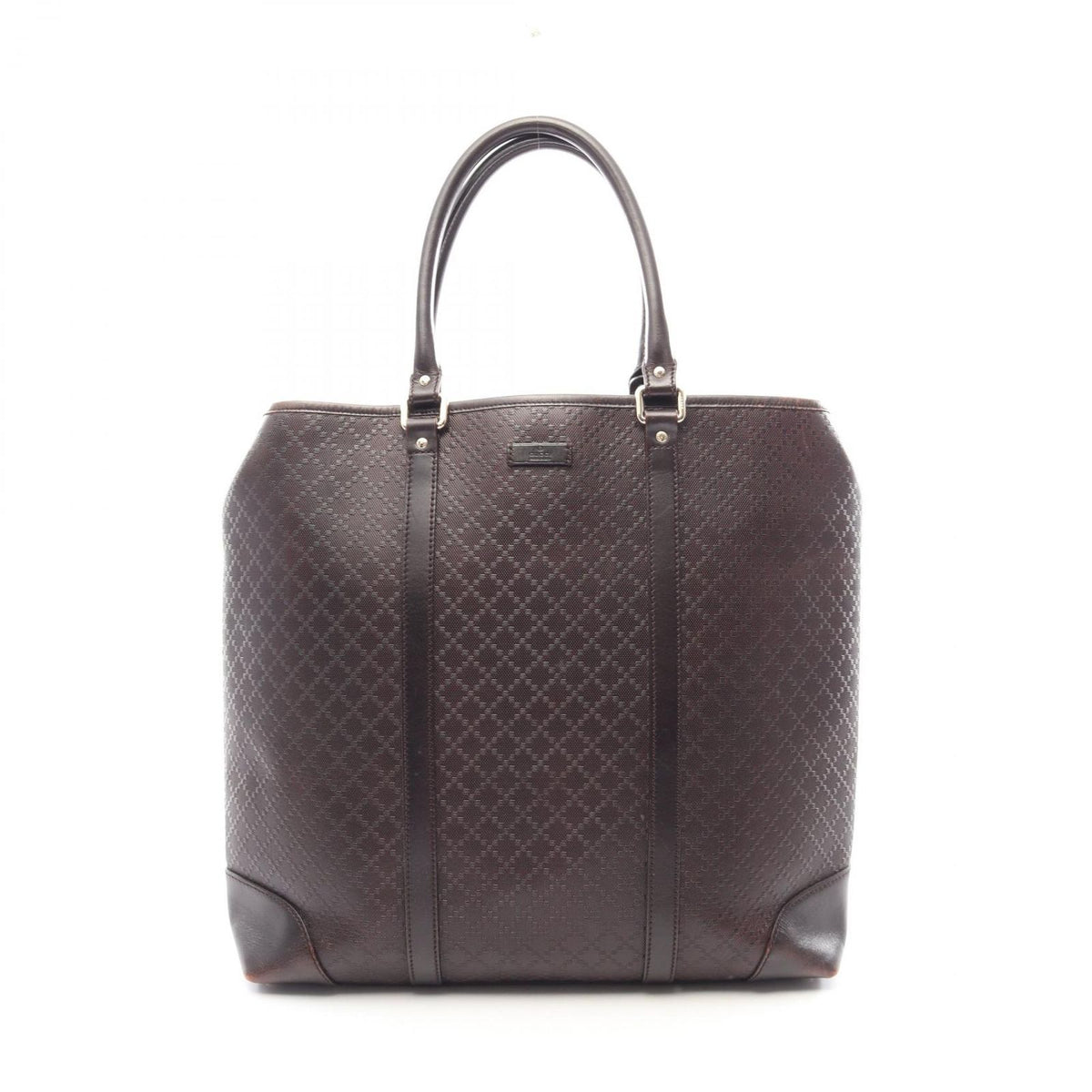 Gucci Tote Bag Diamante Dark Brown Leather
