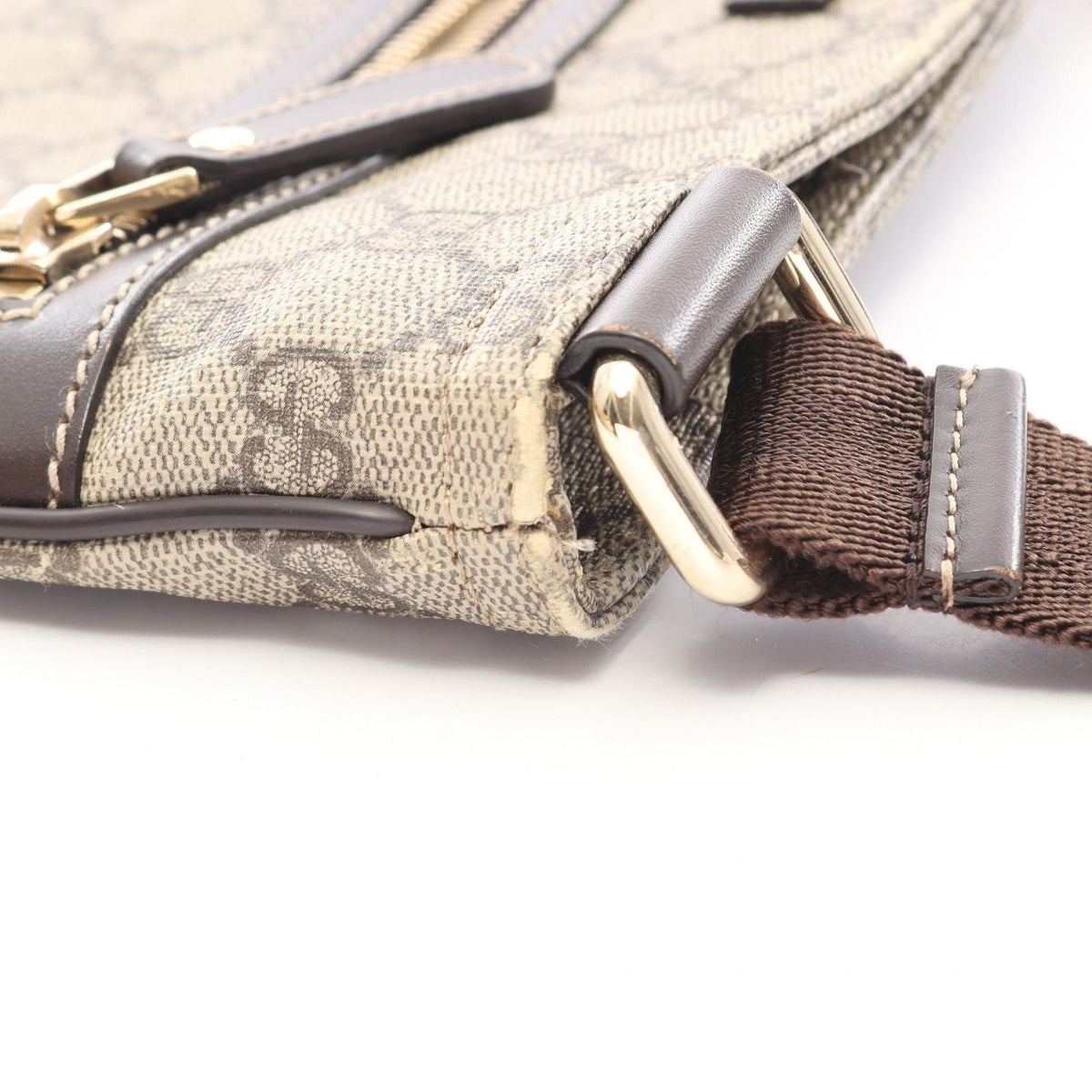 Gucci Shoulder Bag GG Supreme Beige Brown Leather — view 7