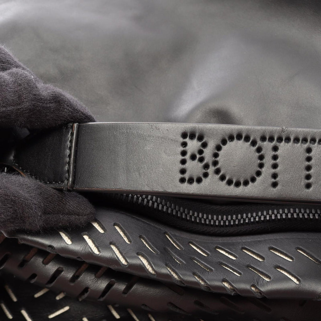Bottega Veneta Shoulder Bag Perforated Black White Leather — view 7