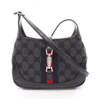 Gucci Shoulder Bag the Hacker Project Jackie 2-Way Black Canvas Leather