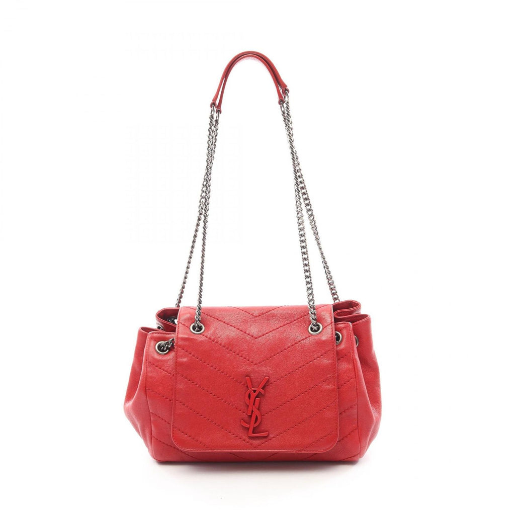 Saint Laurent Paris Shoulder Bag Monogram Nolita Red Leather Chain