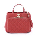 Chanel Shoulder Bag Business Affinity Quilted 2-Way Red Caviar Leather Chain