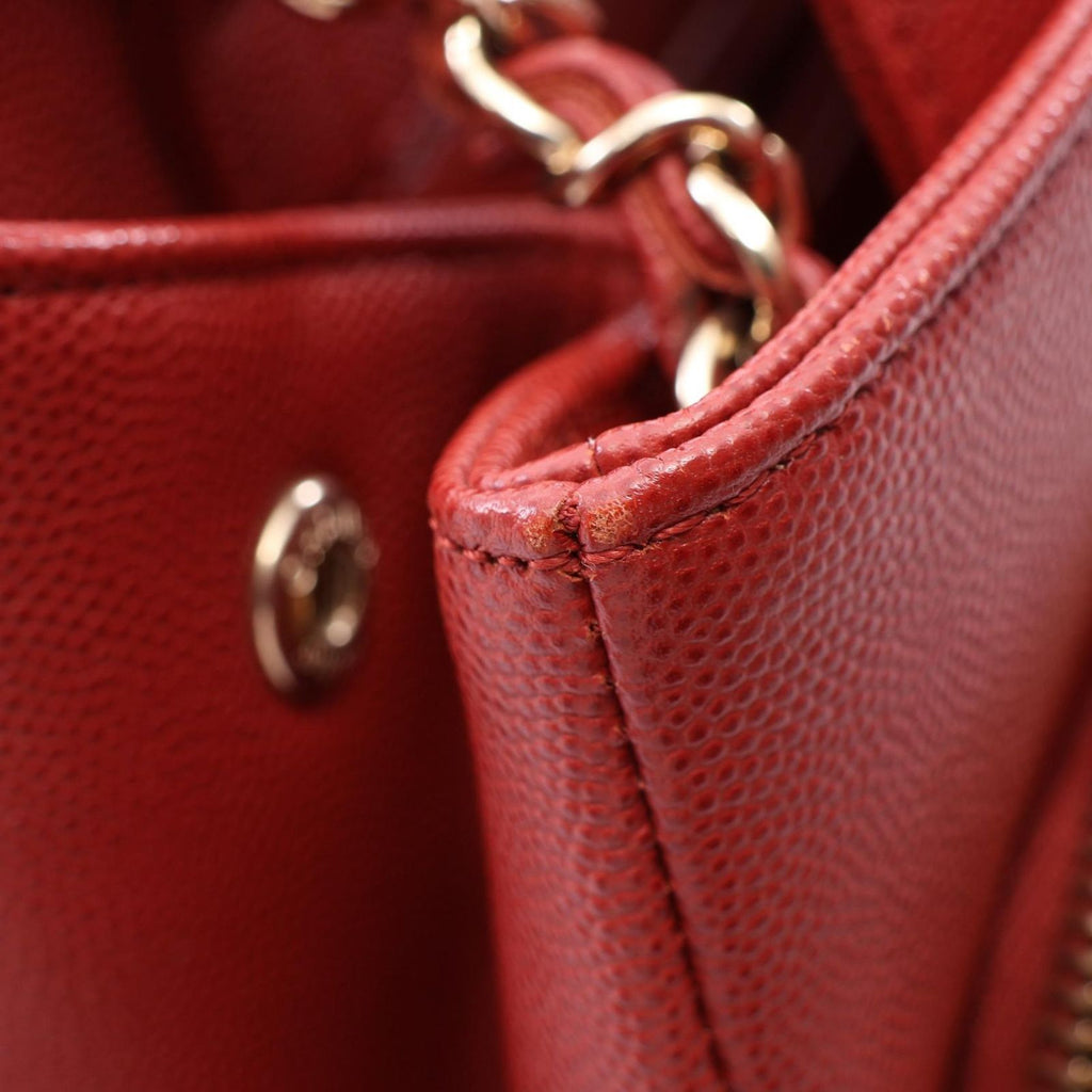 Chanel Shoulder Bag Business Affinity Quilted 2-Way Red Caviar Leather Chain — view 8