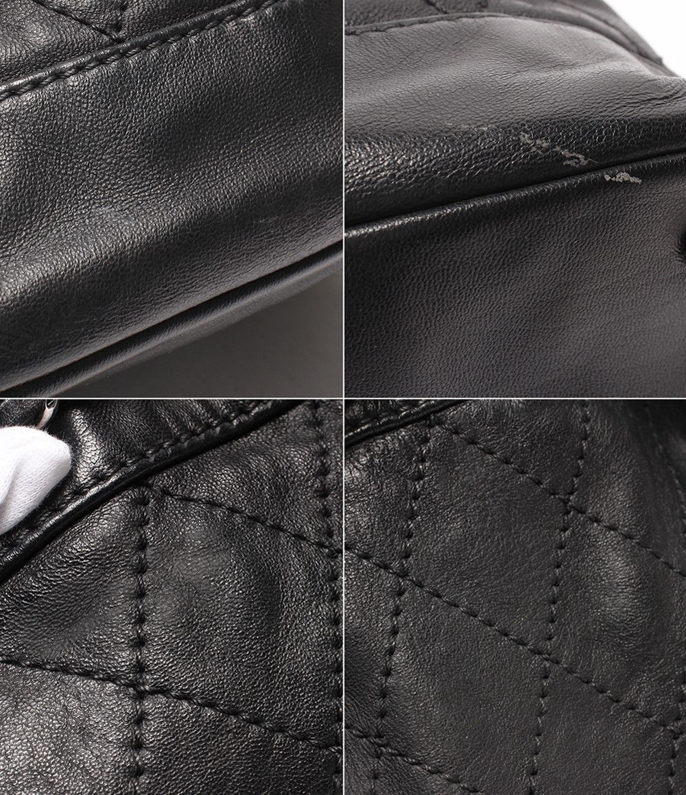 Chanel Chain Shoulder Bag Silver Quilted Drawstring — view 8