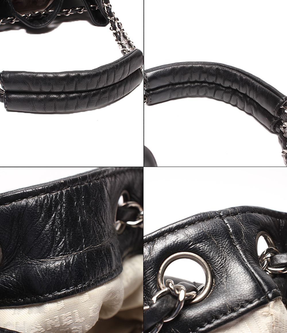 Chanel Chain Shoulder Bag Silver Quilted Drawstring — view 7