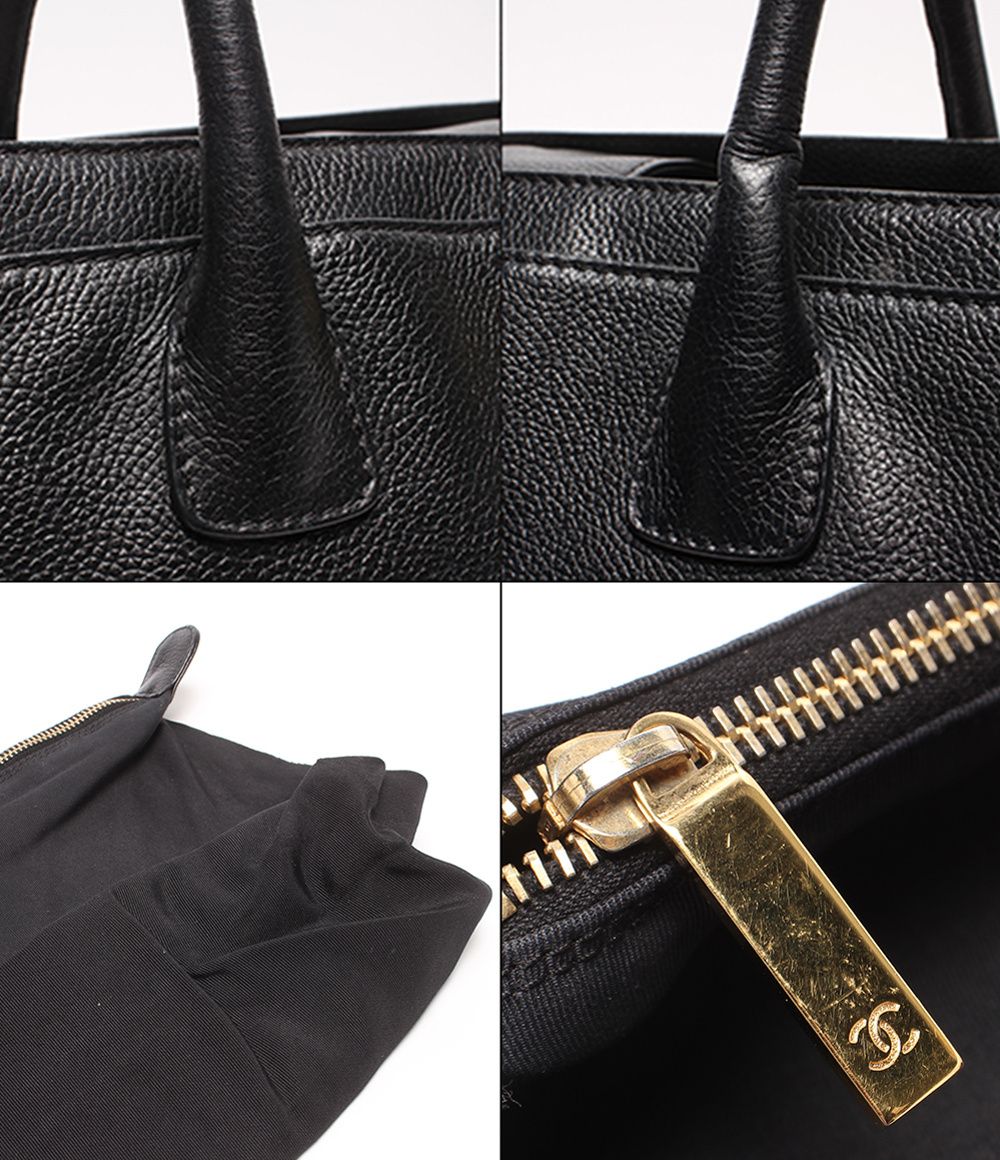 Chanel Tote Bag Gold Caviar Leather Executive — view 6