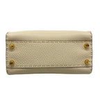 Fendi Handbag Peekaboo Iconic Small Selleria Beige Ivory Dark Brown Leather — view 5