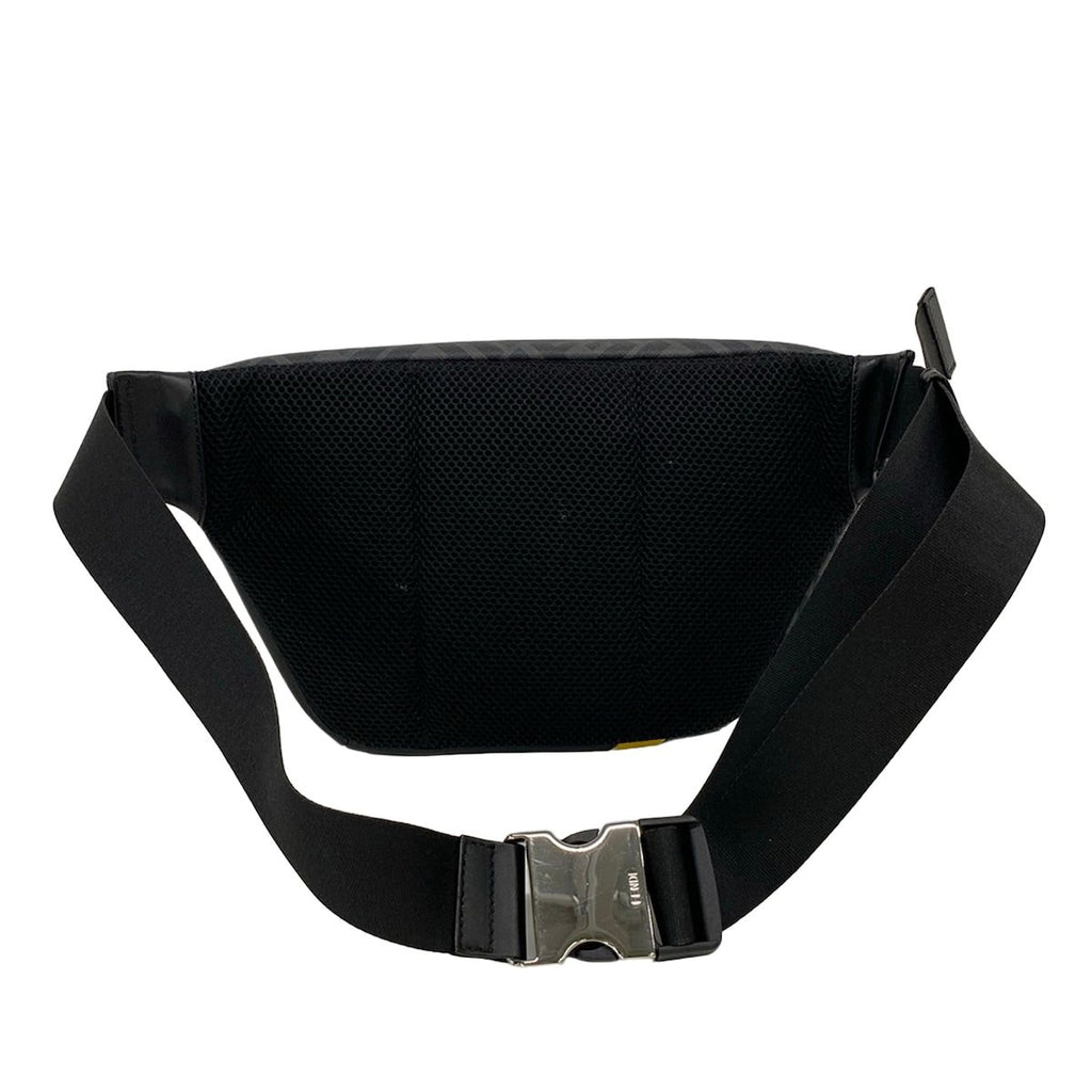 Fendi Waist Pouch Zucca Pattern Black Yellow Dark Gray Leather — view 3
