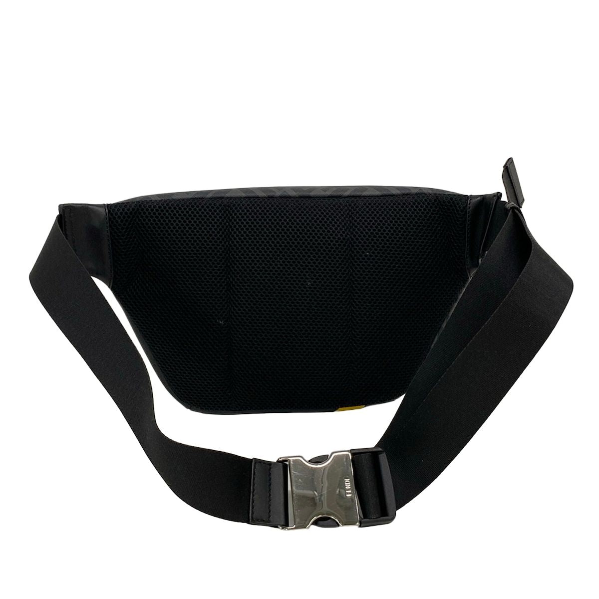 Fendi Waist Pouch Zucca Pattern Black Yellow Dark Gray Leather — view 3