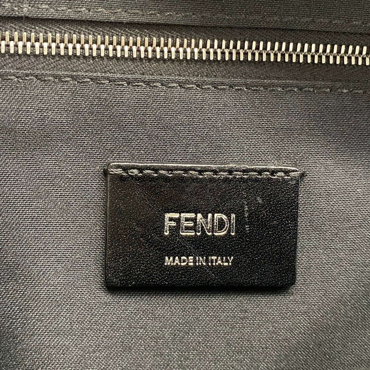 Fendi Waist Pouch Zucca Pattern Black Yellow Dark Gray Leather — view 8
