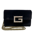 Gucci Shoulder Bag Square G Black Rhinestone