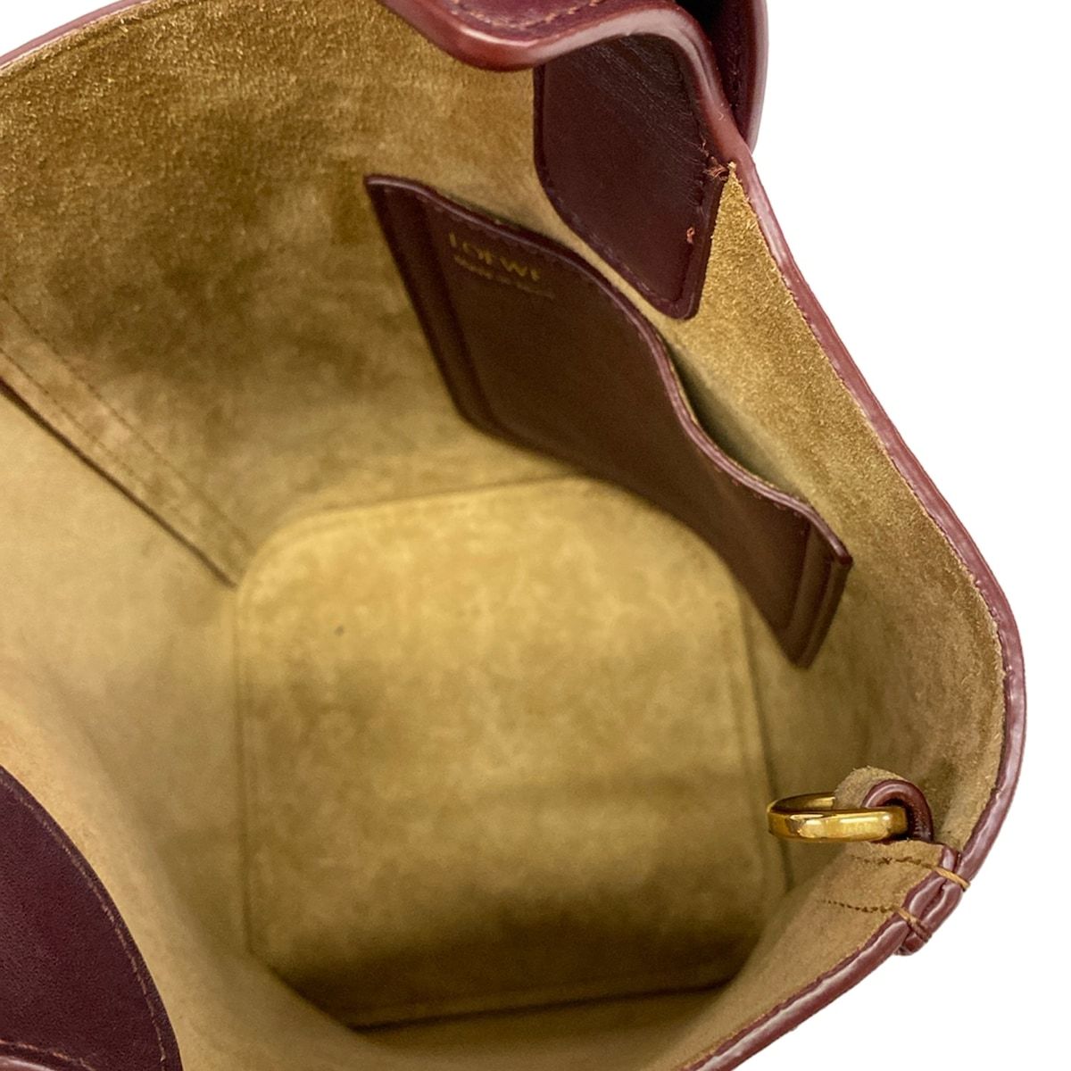 Loewe Handbag Pebble Bucketbag Mini Dark Burgundy — view 7