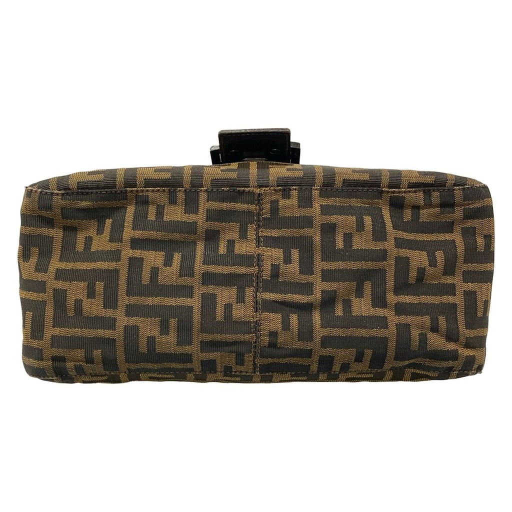 Fendi Shoulder Bag Zucca Pattern Mamma Bucket Beige Black Dark Brown Leather — view 5
