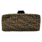 Fendi Shoulder Bag Zucca Pattern Mamma Bucket Beige Black Dark Brown Leather — view 5